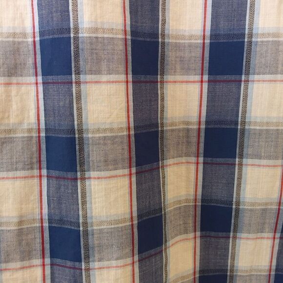 Izod Saltwater blue and white plaid short sleeve button down shirt - Picture 13 of 14